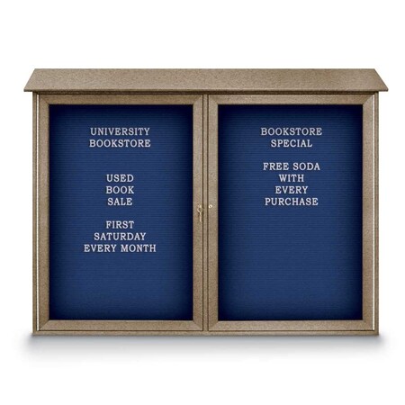 United Visual Products Indoor Enclosed Combo Board, 48"x36", White Frame/Blue & Dark Spruce UVCB4836W-BLUE-DRKSPR